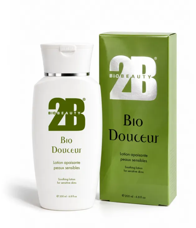 2B Bio Douceur, Lotion apaisante peaux sensibles, flacon et boite